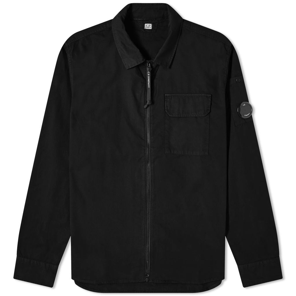 Men's Gabardine Zipped Shirt Black