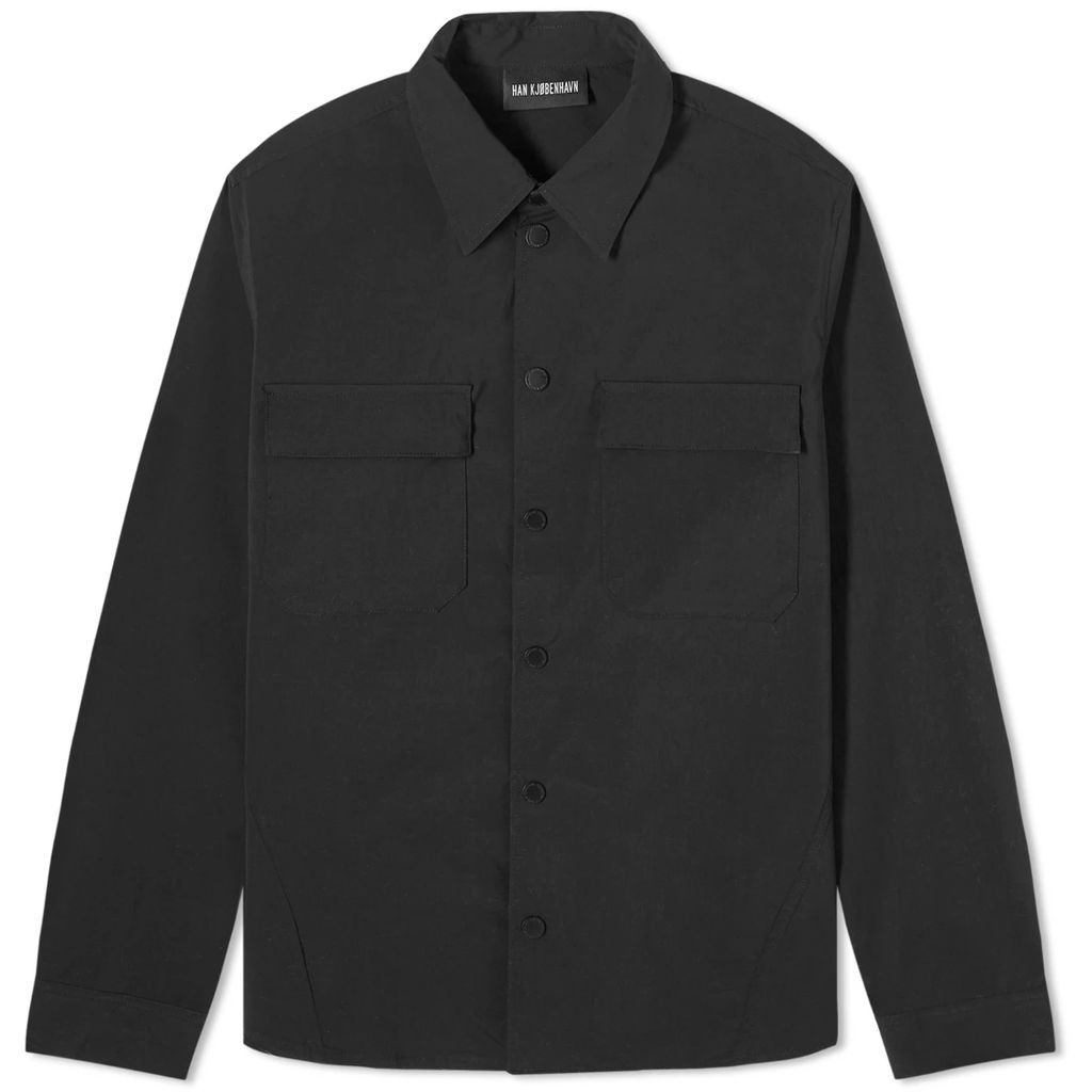 Men's Nylon Long Sleeve Overshirt Black