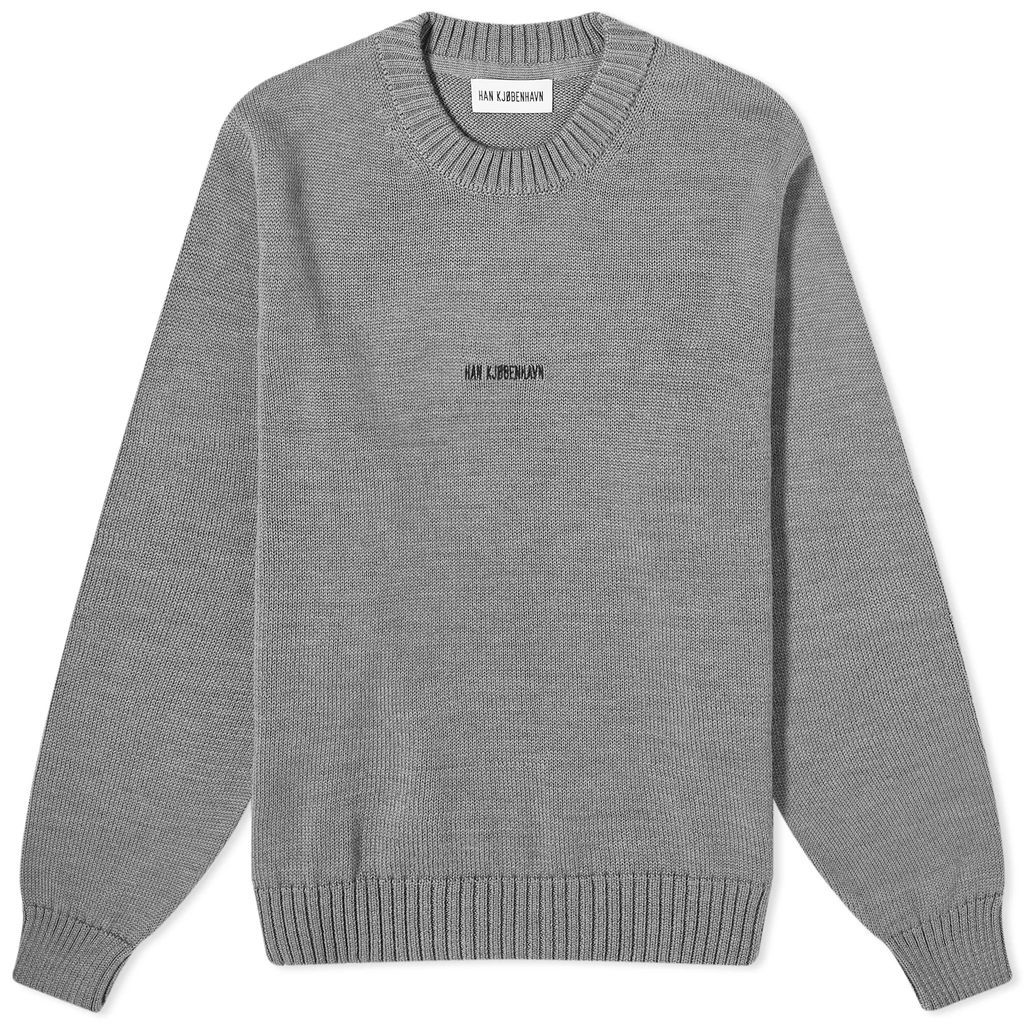 Men's Regular Knit Logo Jumper Grey