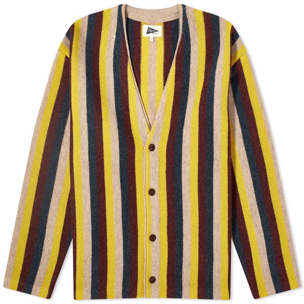 Men's Kanoa Stripe Knit Cardigan Yellow Multi