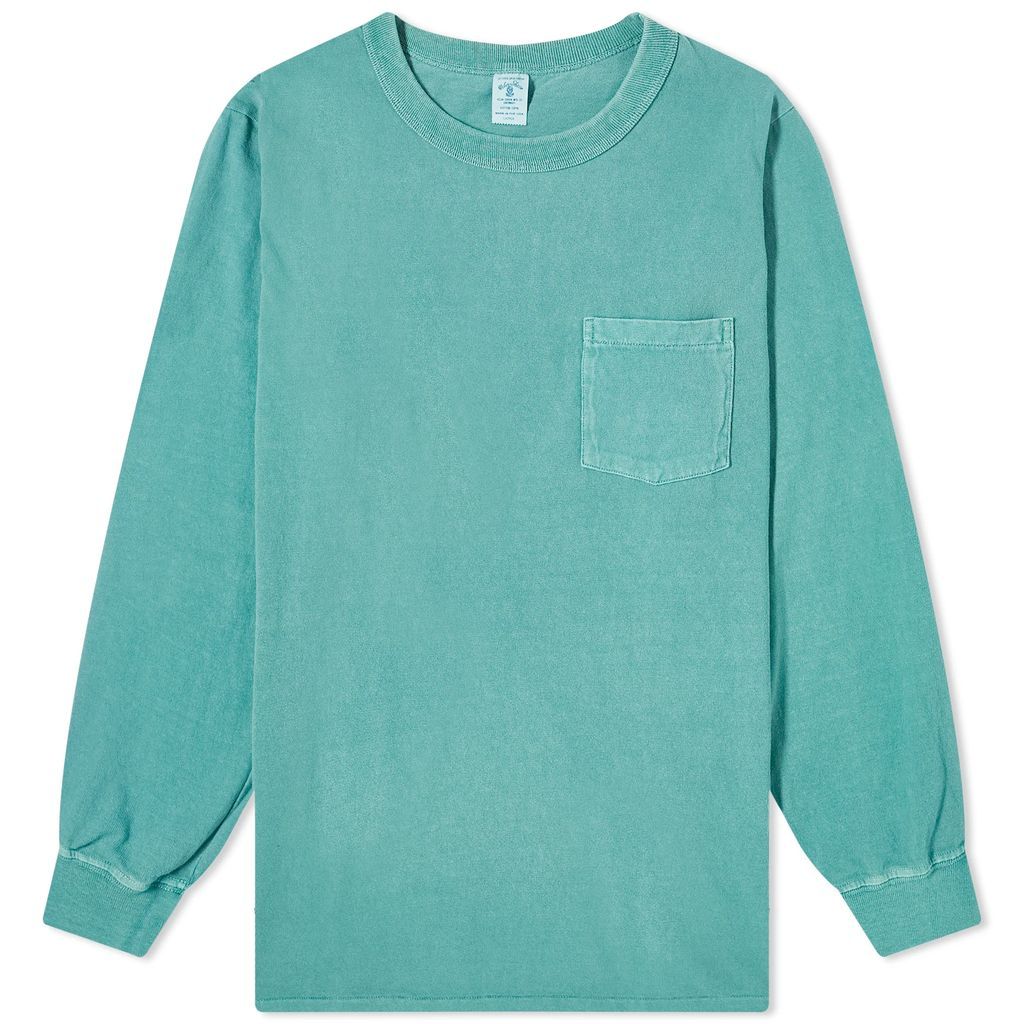 Men's Long Sleeve Pigment Dyed Pocket T-Shirt Foggy Green