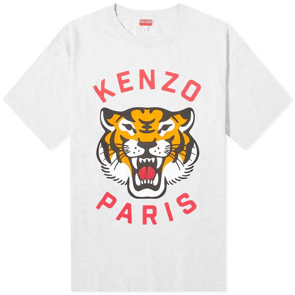 Men's Lucky Tiger Oversized Tee Pale Grey