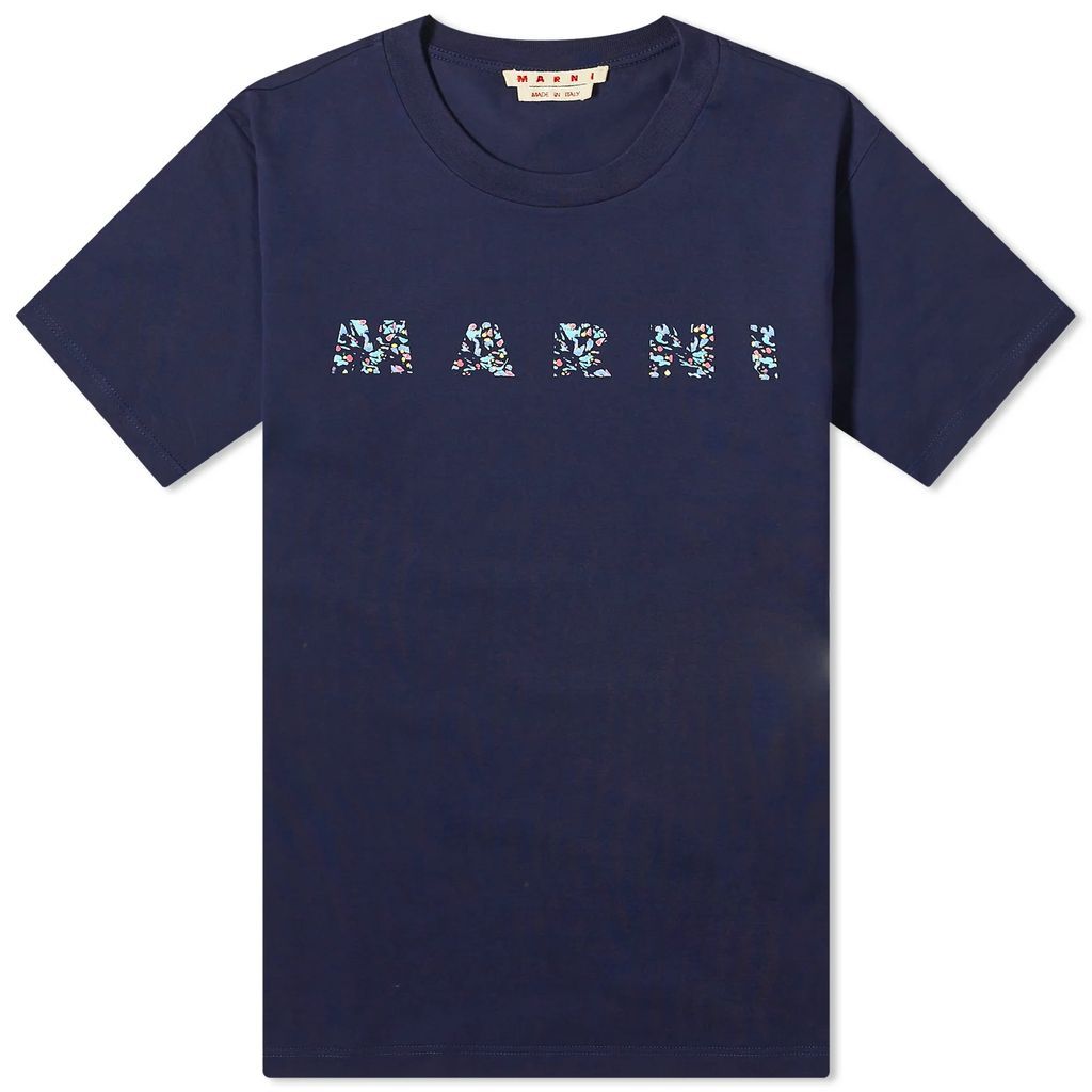 Men's Floral Logo T-Shirt Blublack