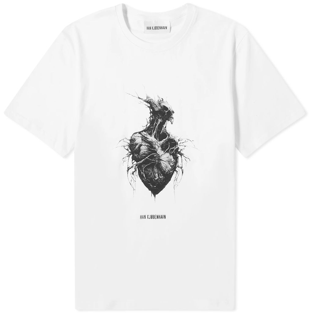 Men's Heart Monster Print T-Shirt Optic White