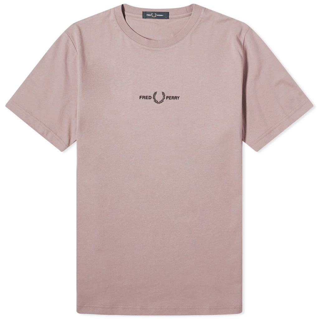 Men's Embroidered T-Shirt Dark Pink