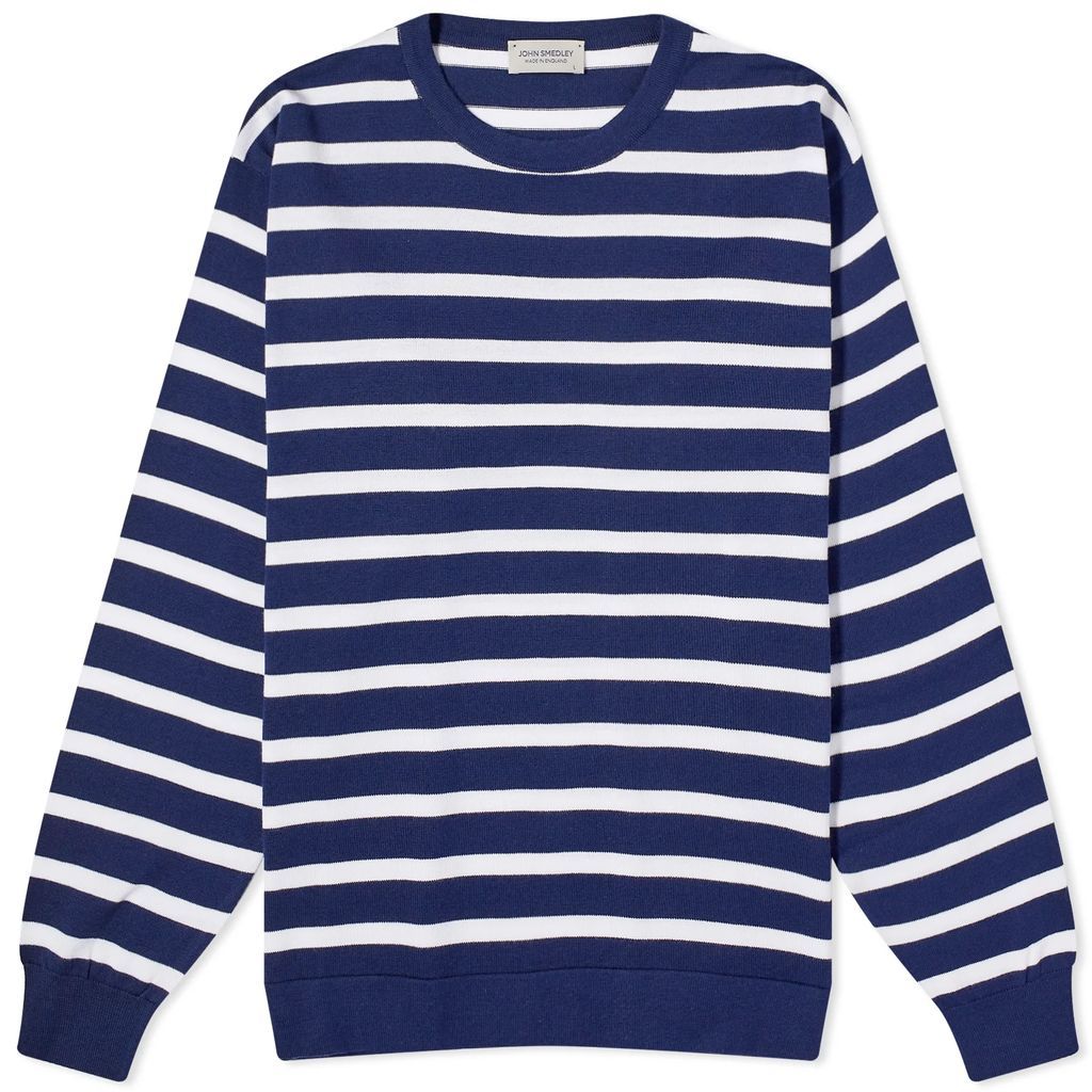 Men's Teller Stripe Crew Knit Sweater French Navy/White