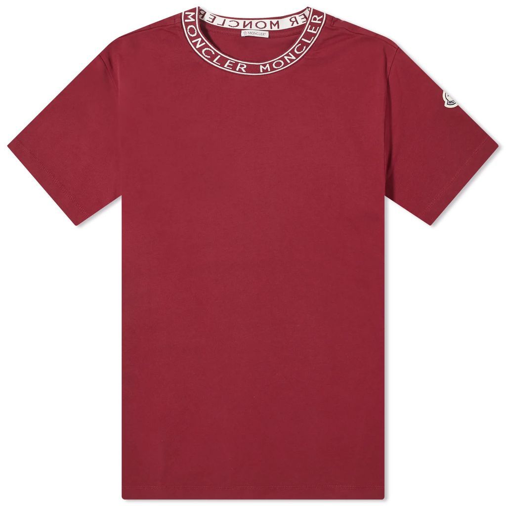 Men's Collar Logo T-Shirt Burgundy