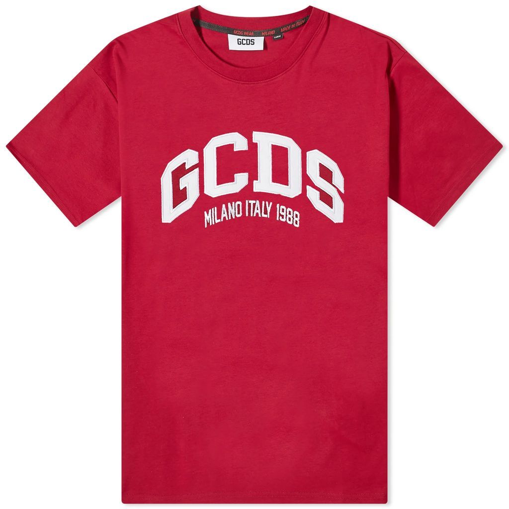 Men's College Logo T-Shirt Bordeaux