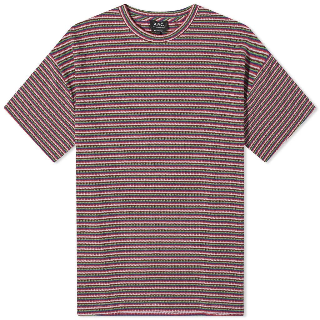 Men's Bahaia Stripe T-Shirt Raspberry