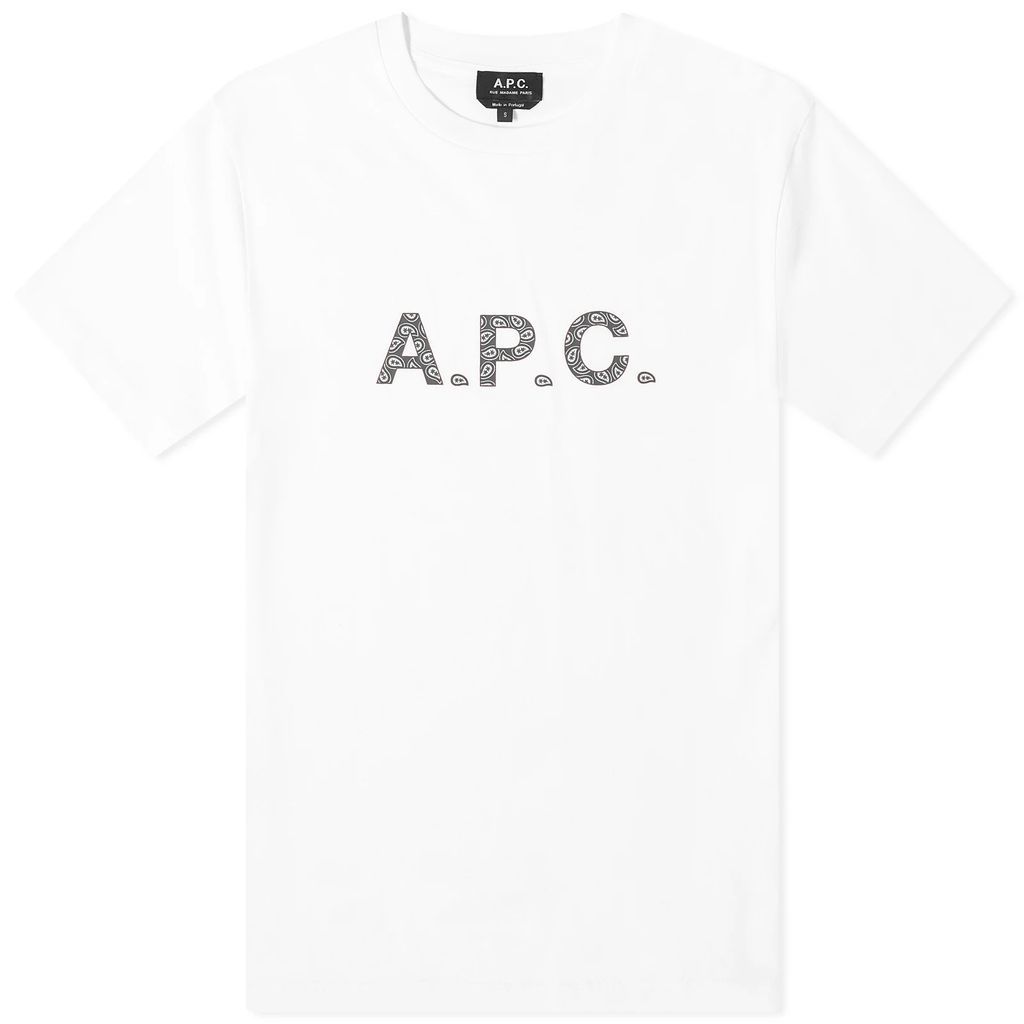 Men's James Paisley Logo T-Shirt White/Black
