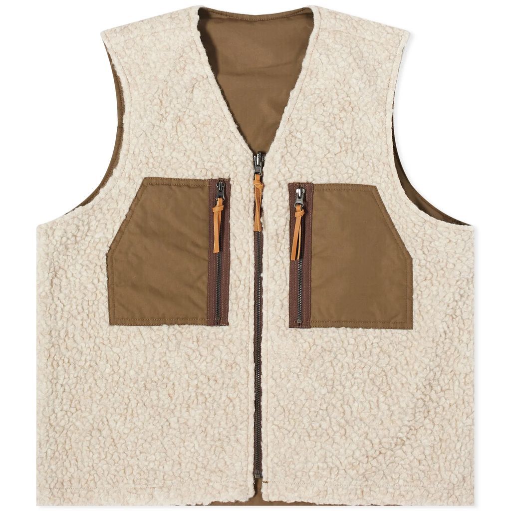 Men's Reversible Mountain Fleece Vest Natural/Moss