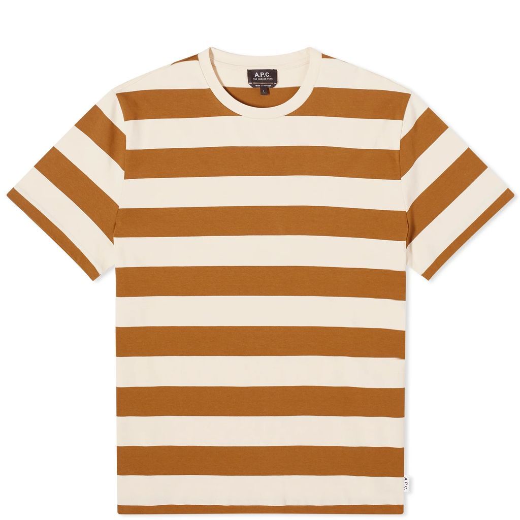 Men's Thibaut Stripe T-Shirt Noisette/White
