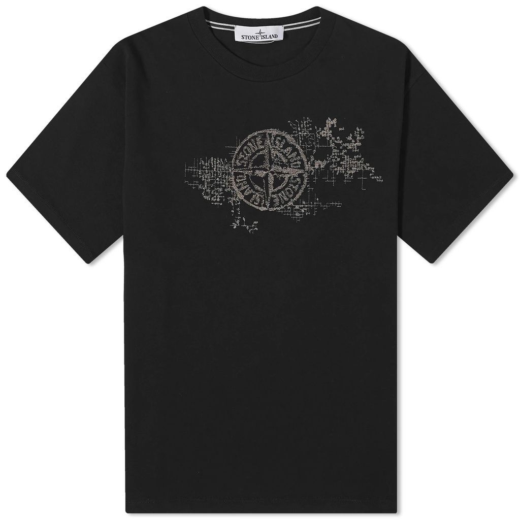 Men's Camo Three Badge Print T-Shirt Black