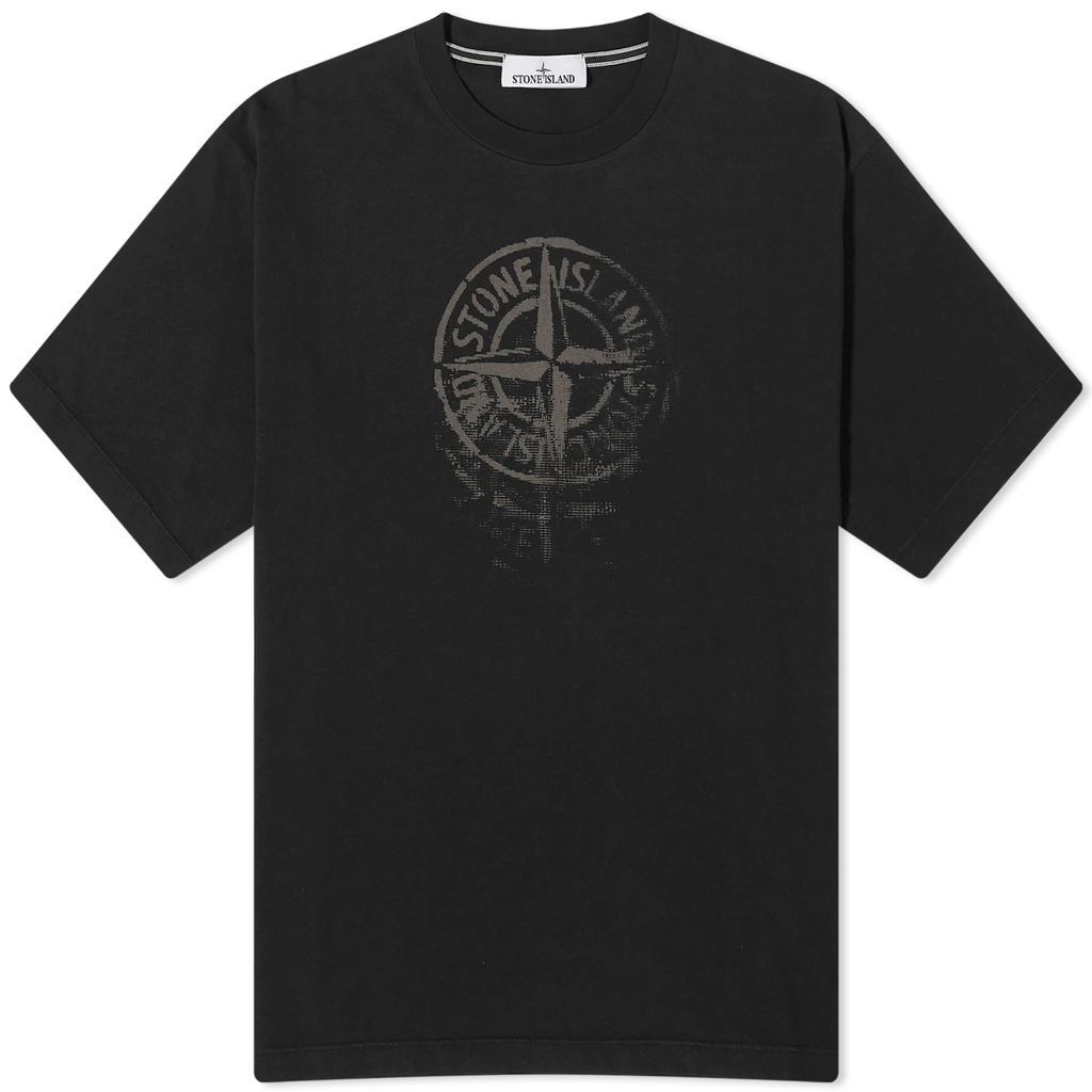 Men's Reflective One Badge Print T-Shirt Black