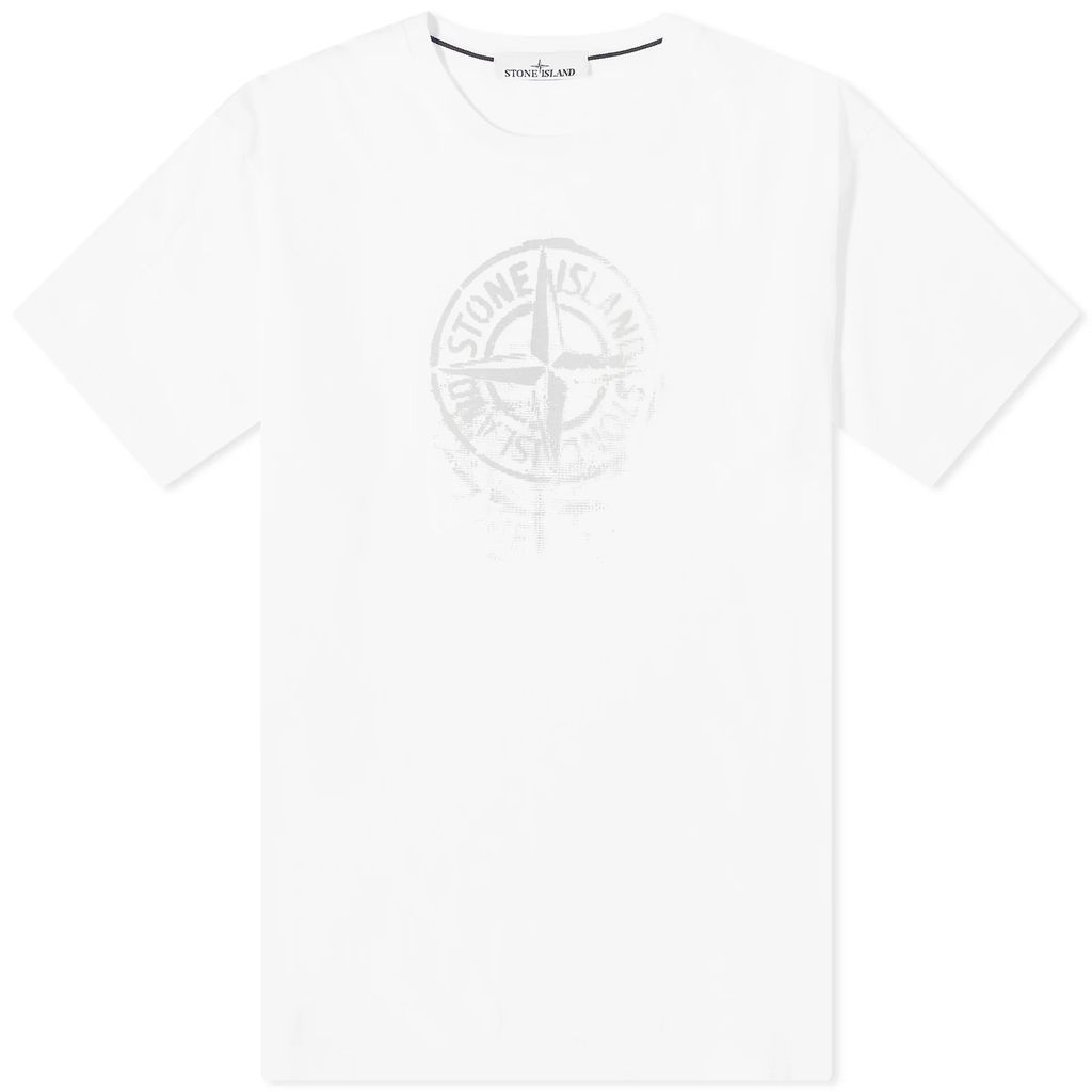 Men's Reflective One Badge Print T-Shirt White