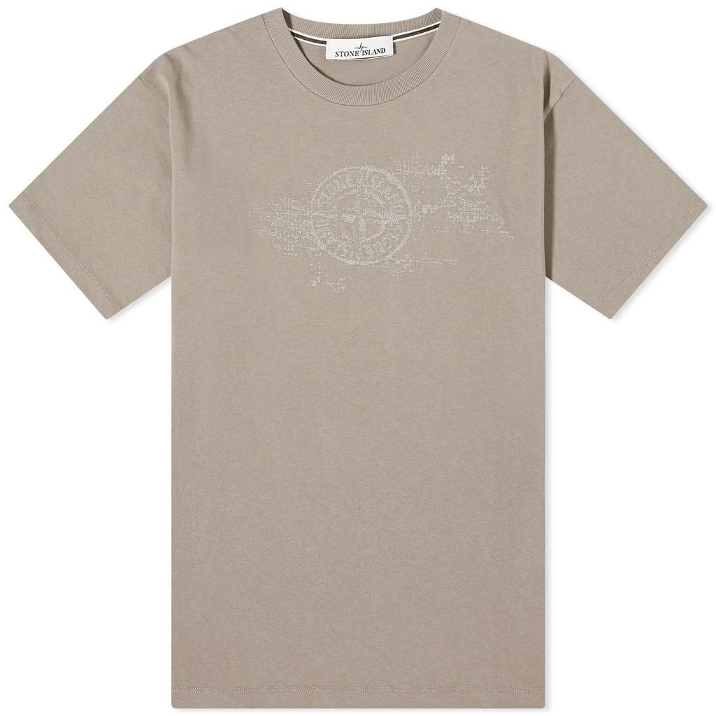 Men's Camo Three Badge Print T-Shirt Dove Grey