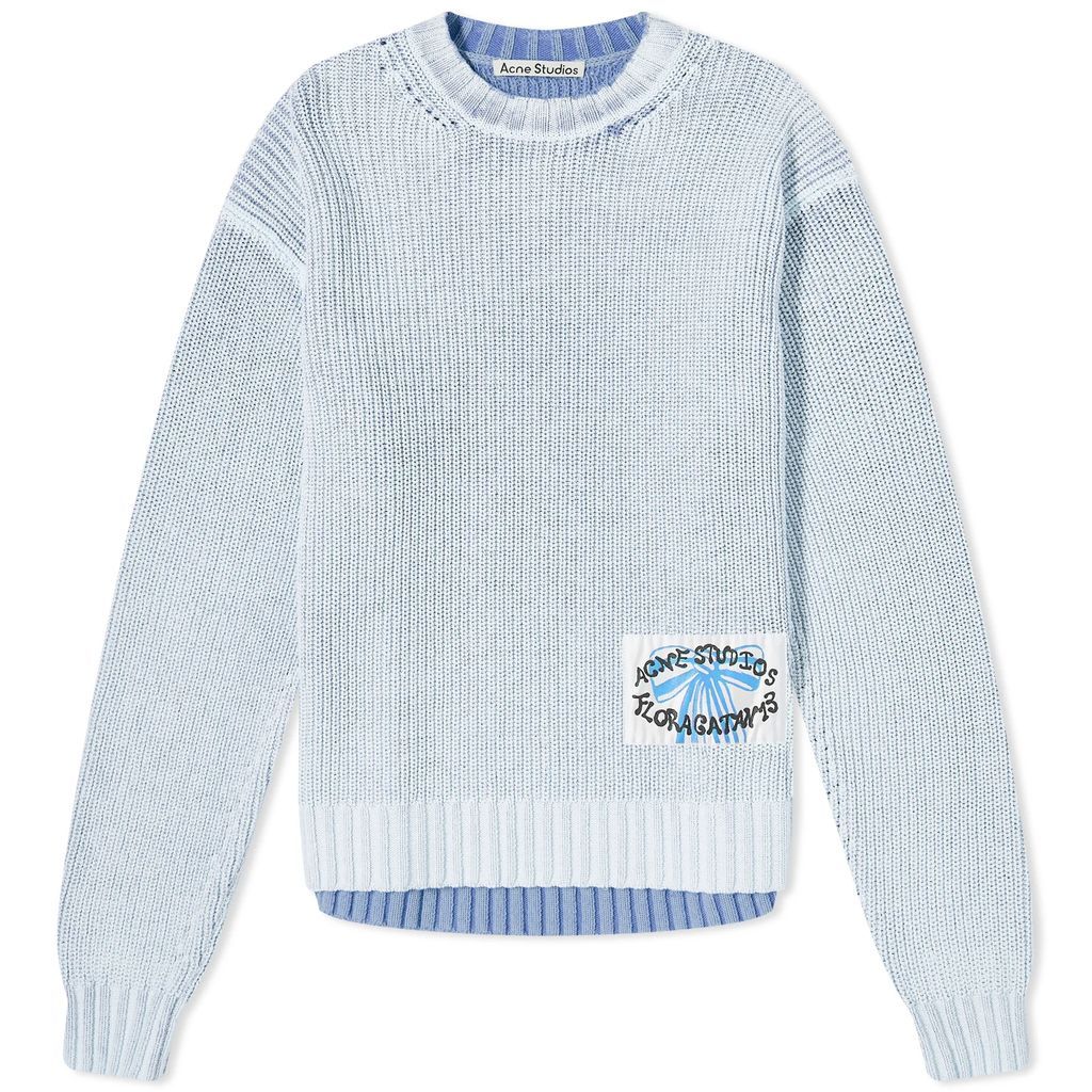 Men's Knitted Jumper Old Blue/White