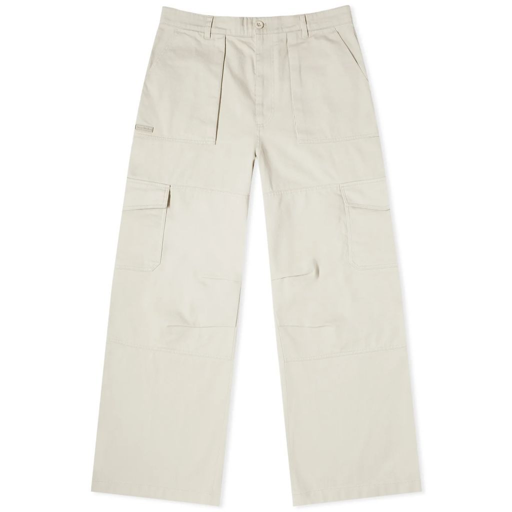 Men's Patsony Twill Cargo Trousers Ivory White