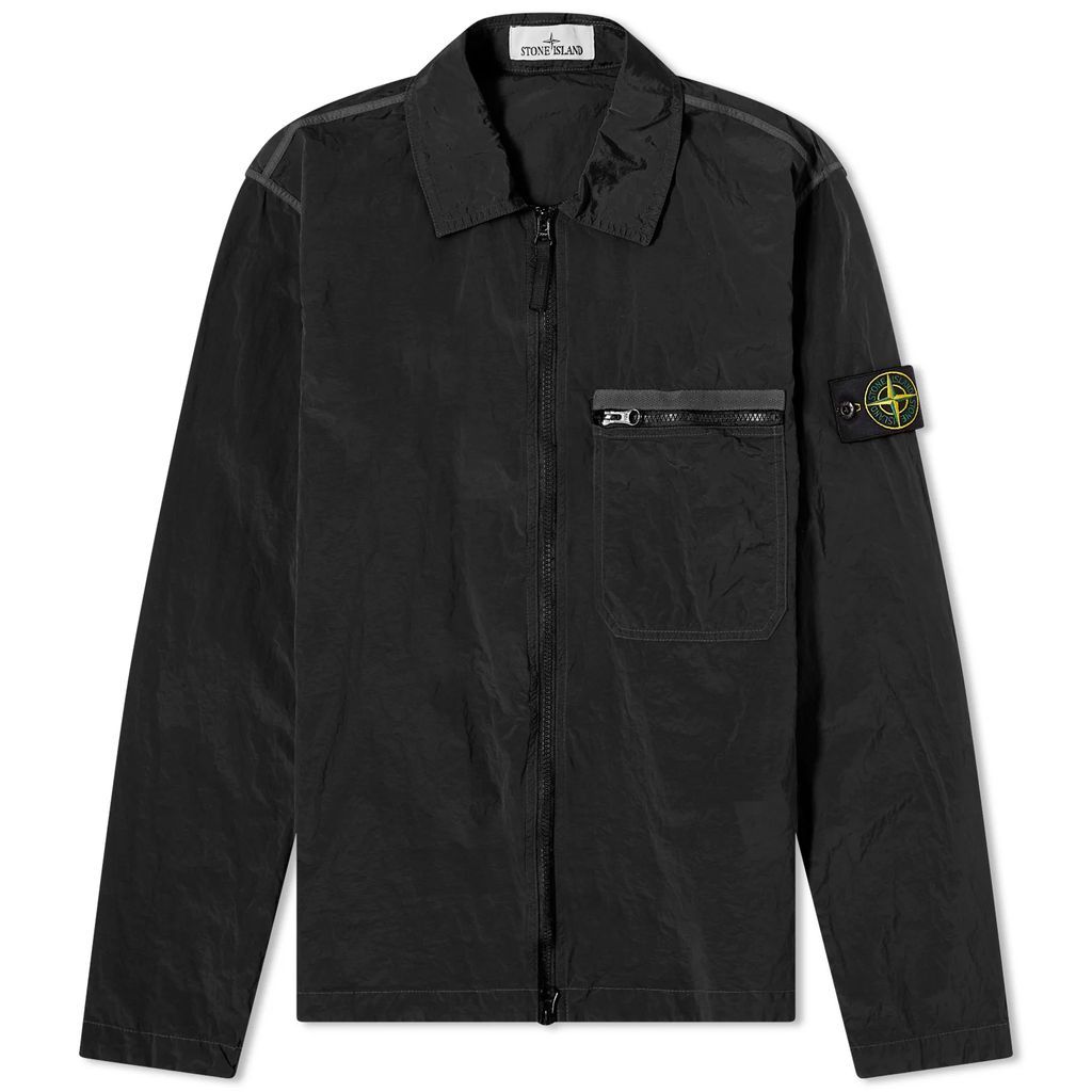 Men's Nylon Metal Shirt Jacket Black
