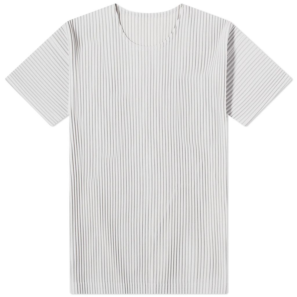 Men's Pleated T-Shirt Light Grey