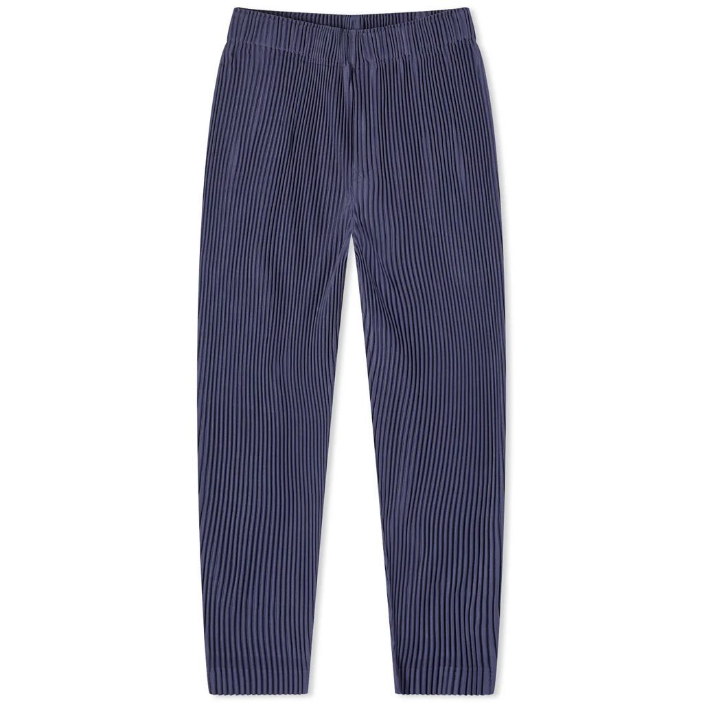 Men's Pleated Tapered Trousers Blue Charcoal