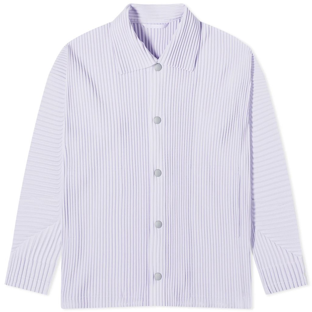 Men's Pleated Shirt Jacket Soft Lavender