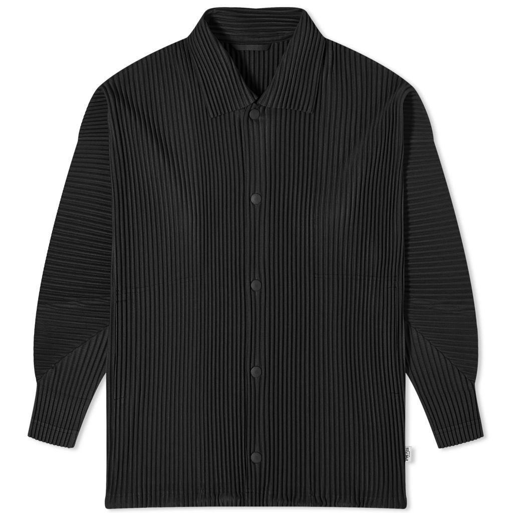 Men's Pleated Shirt Jacket Black