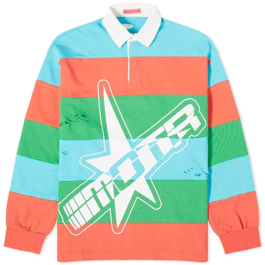 Men's Rugby Shirt Infrared/Turquoise Multicolor