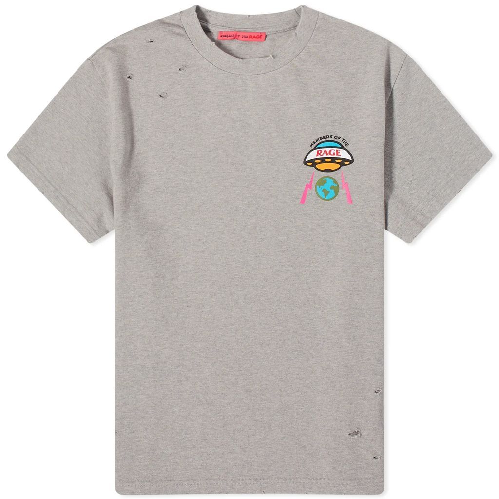 Men's UFO Distressed T-Shirt Heather Grey