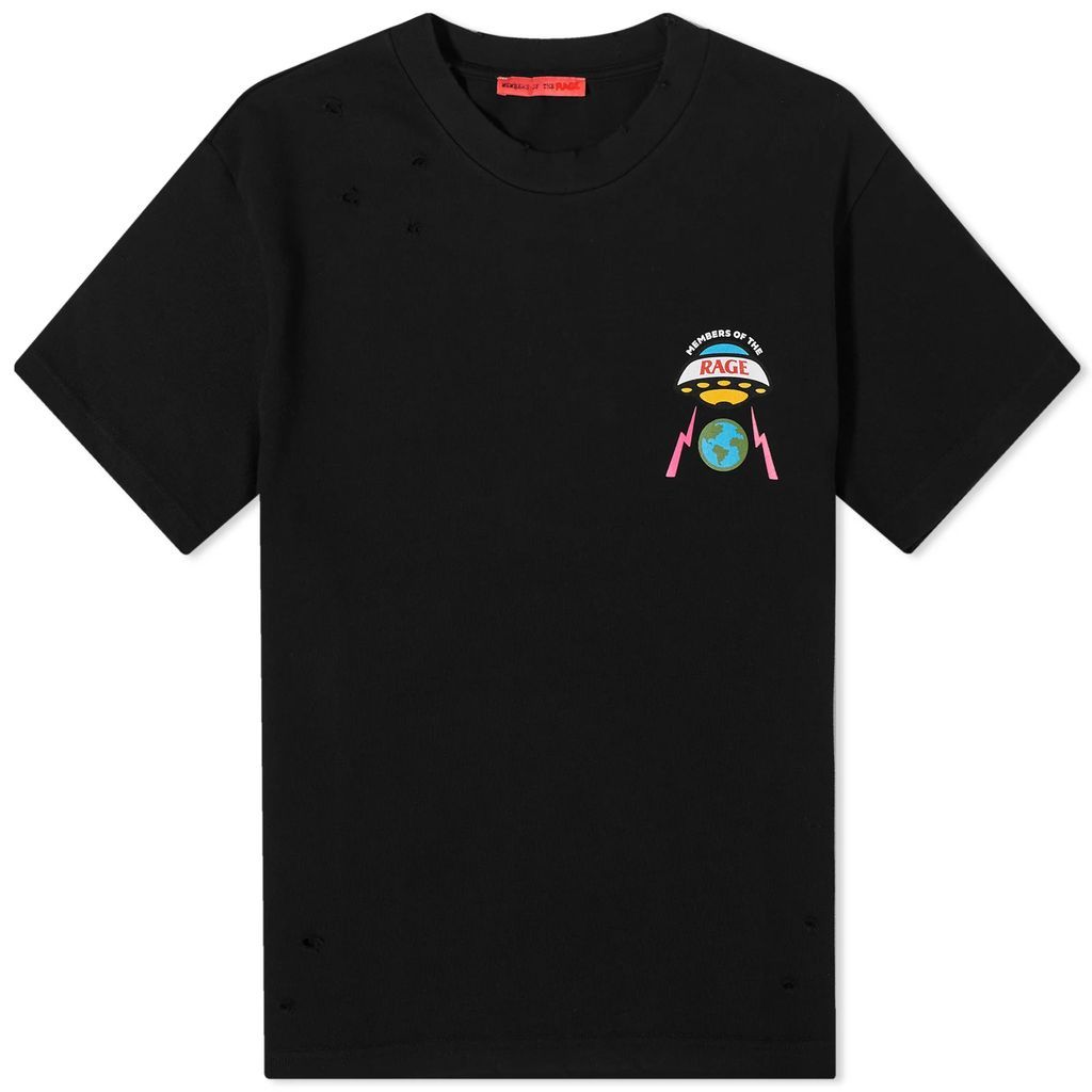 Men's UFO Distressed T-Shirt Black