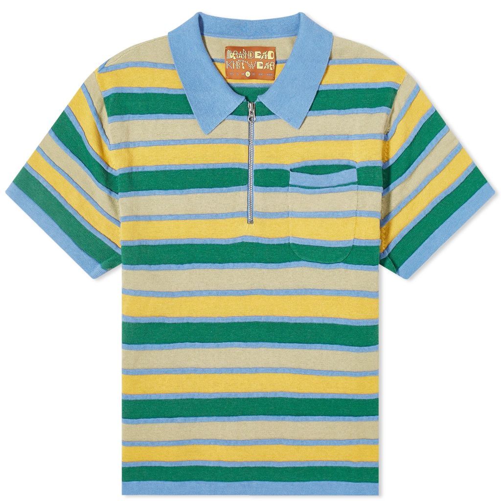 Men's Lifted Stripe Half Zip Shirt Yellow