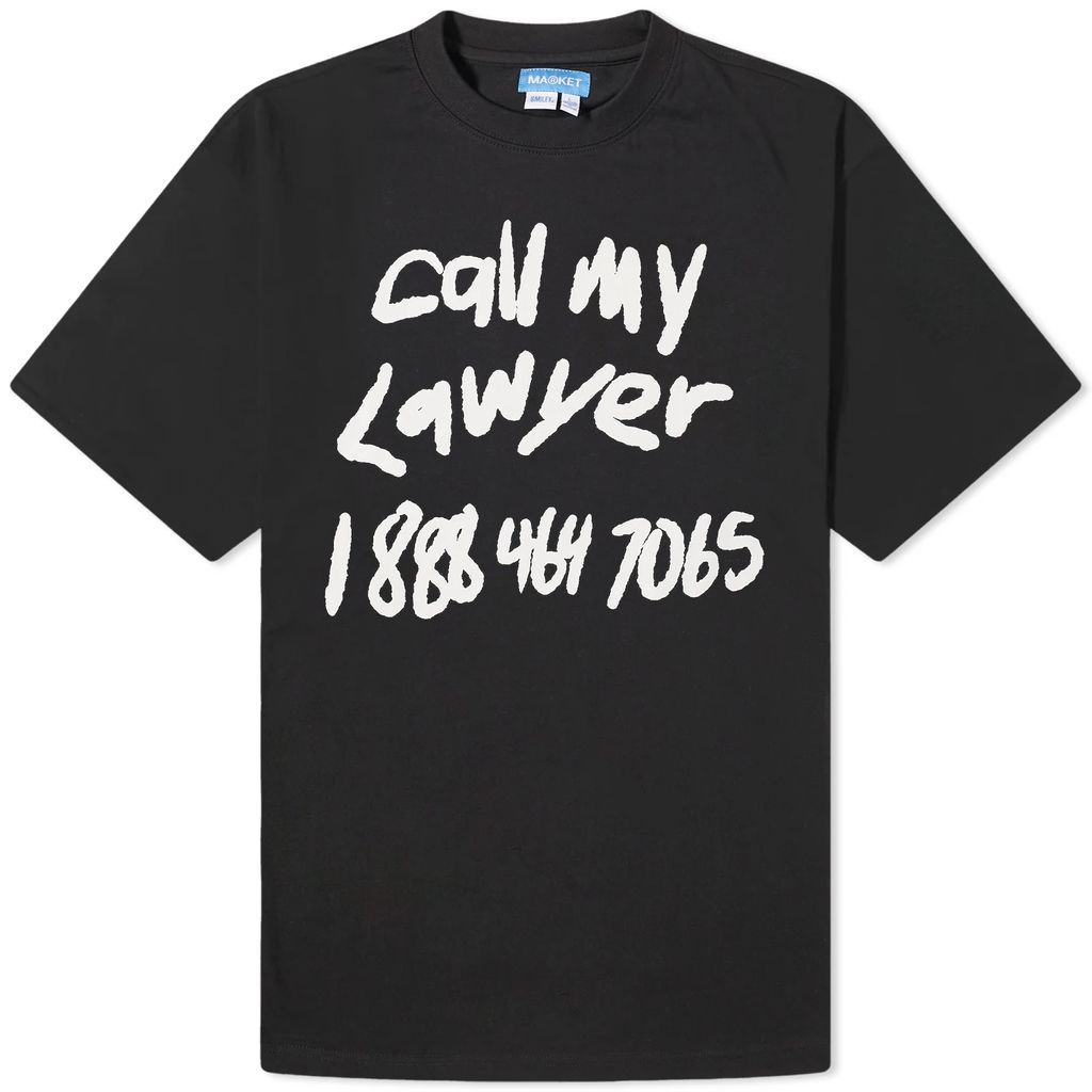 Men's Scrawl My Lawyer T-Shirt Washed Black