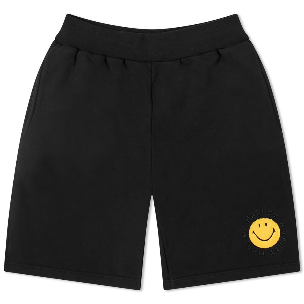 Men's Smiley Vintage Sweat Shorts Washed Black