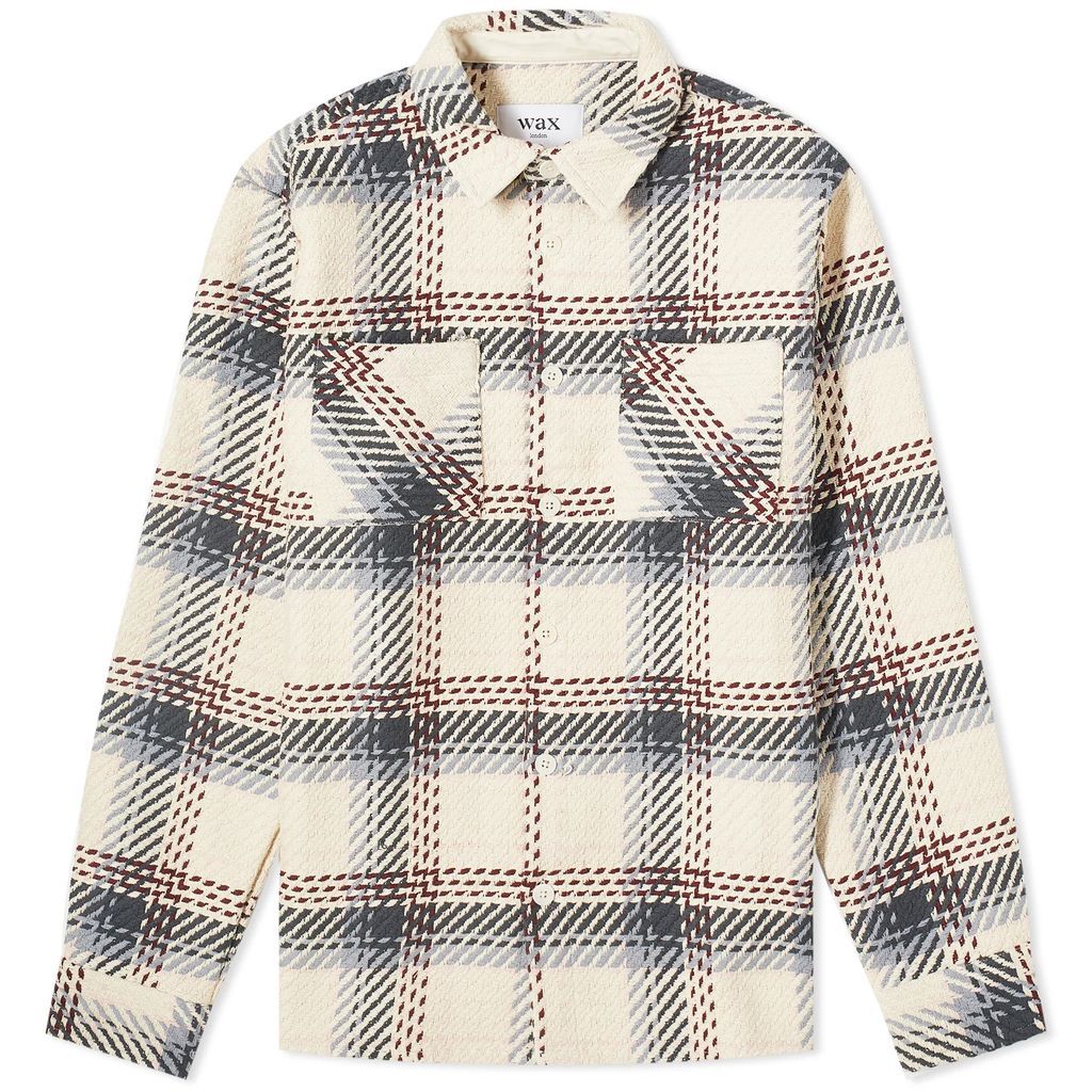 Men's Whiting Loke Check Overshirt Ecru