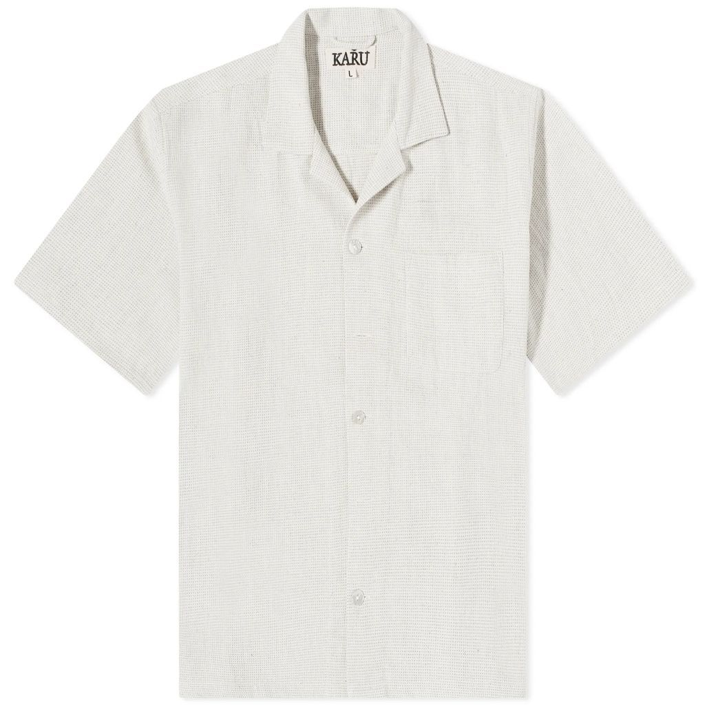 Men's Natural Dye Handloom Vacation Shirt Indigo/Ecru