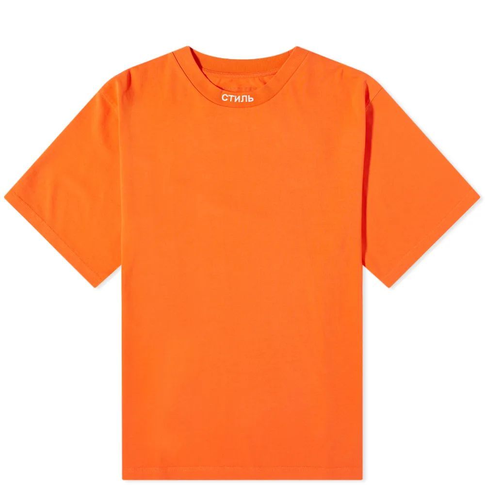Men's CTNMB Collar Logo T-Shirt Orange