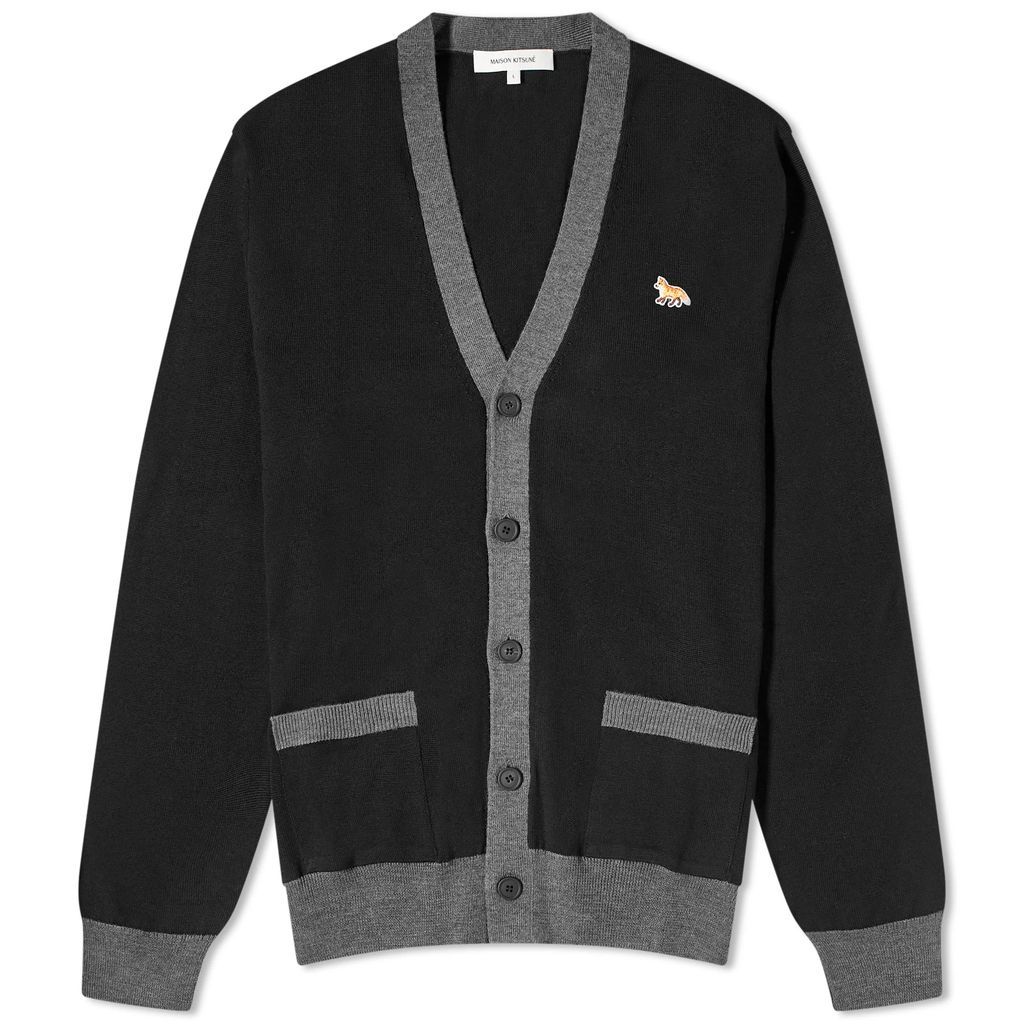 Men's Baby Fox Patch Regular Cardigan Black