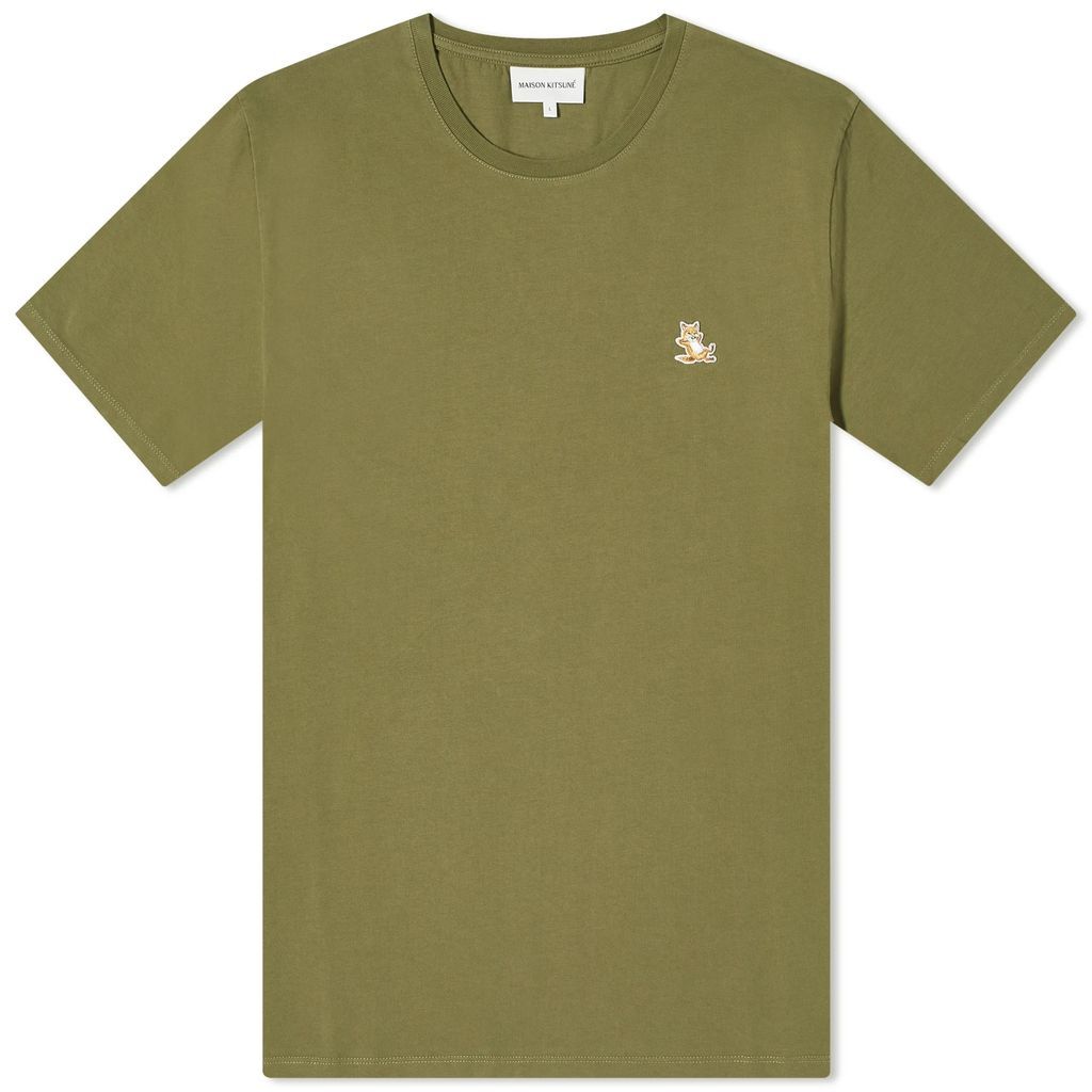 Men's Chillax Fox Patch Regular T-Shirt Military Green