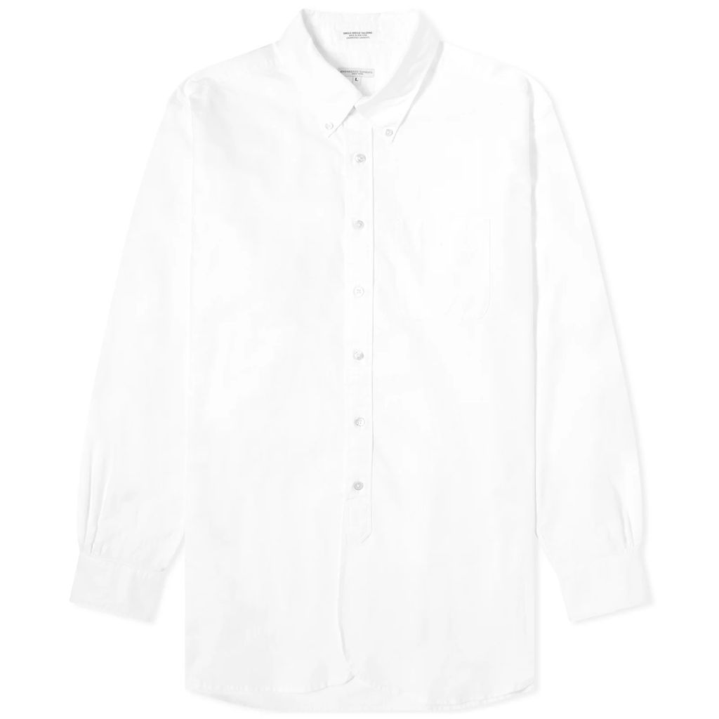 Men's 19th Century Button Down Shirt White Cotton Oxford