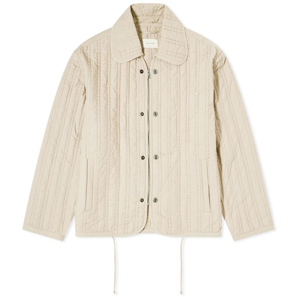 Men's Quilted Embroidery Jacket Beige