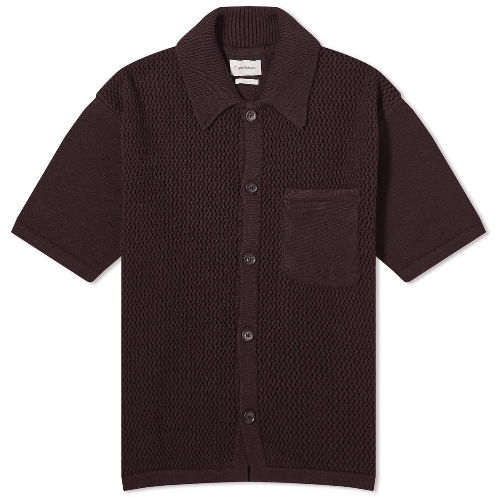 Men's Mawes Short Sleeve Knitted Shirt Brown