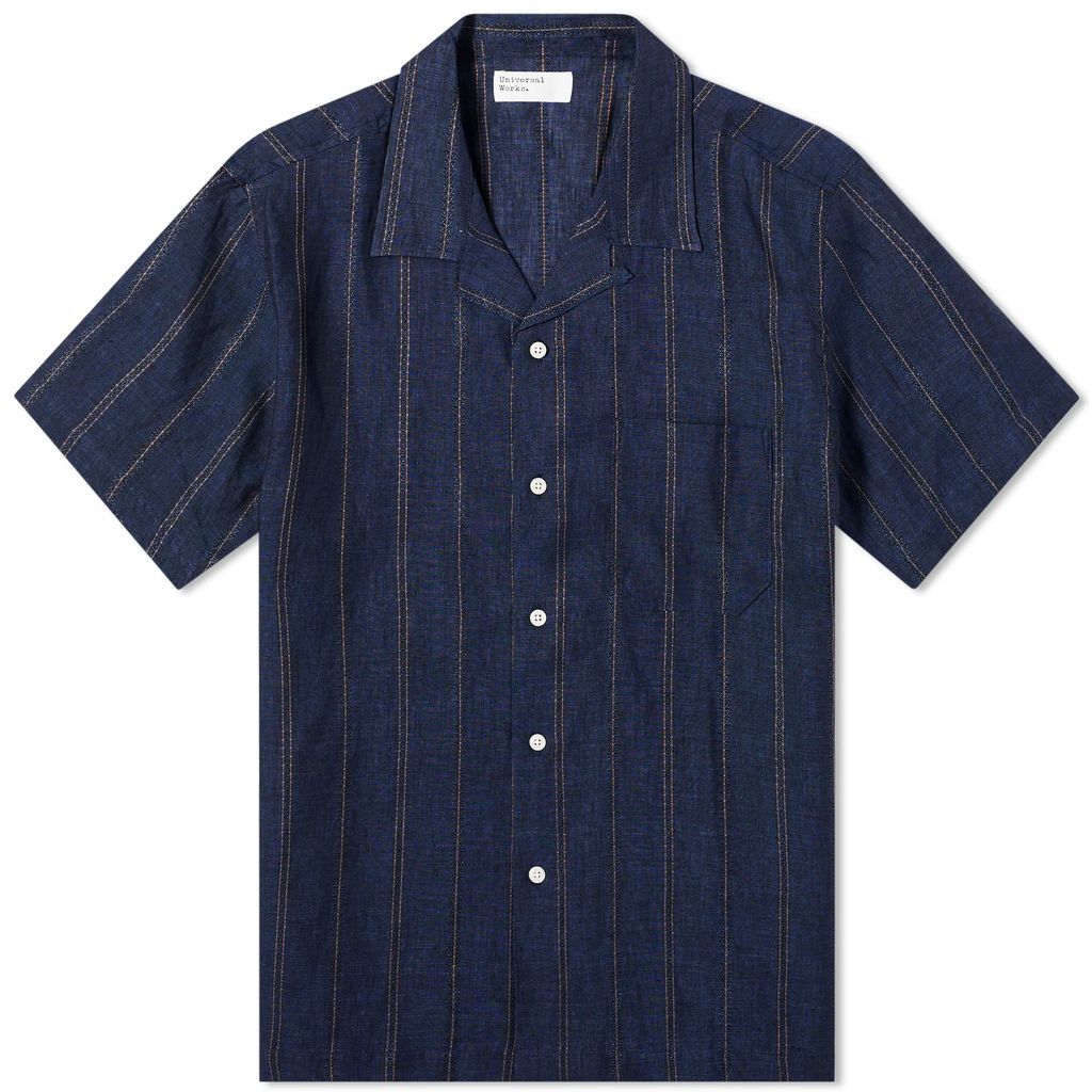 Men's Linen Stripe Road Shirt Navy