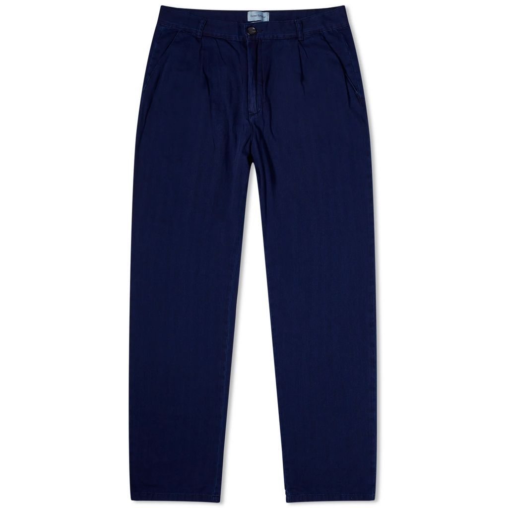 Men's Morton Pleated Trousers Indigo Blue