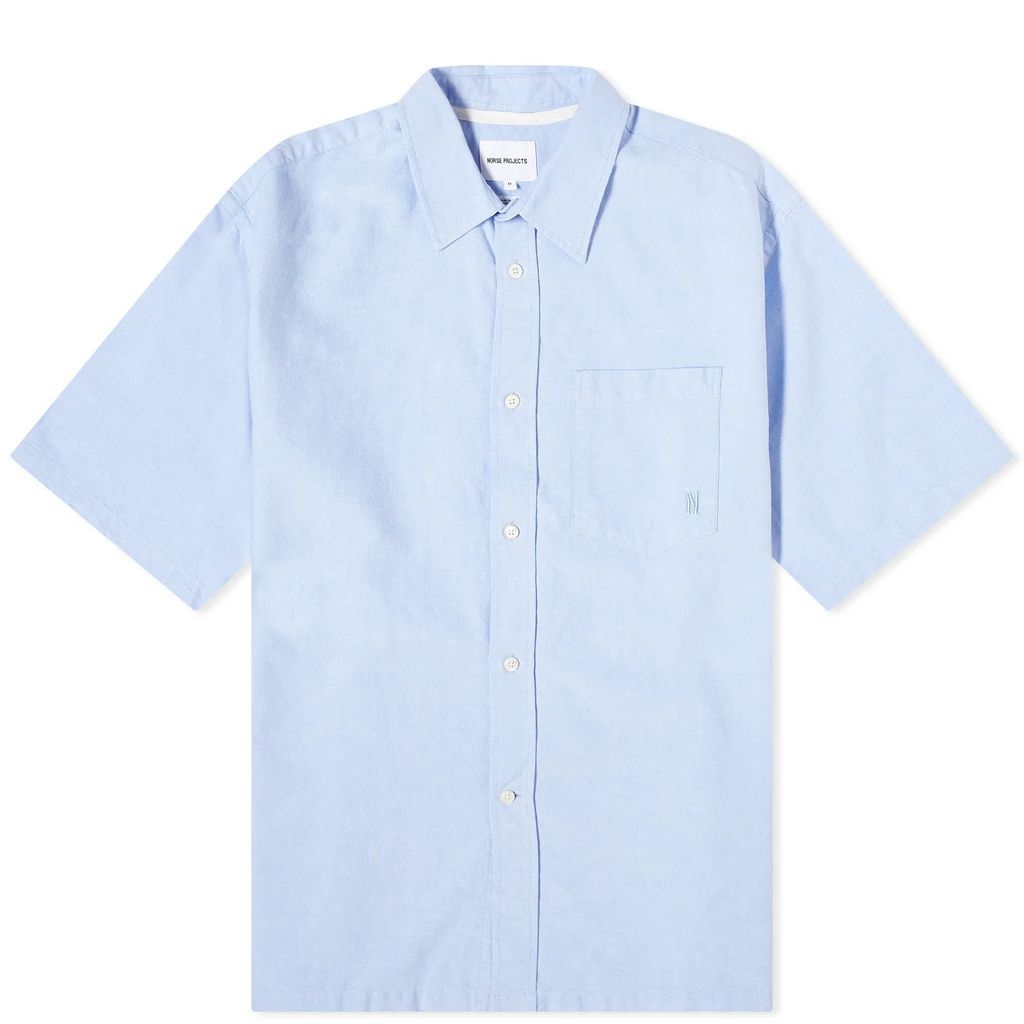 Men's Ivan Oxford Monogram Shirt Pale Blue