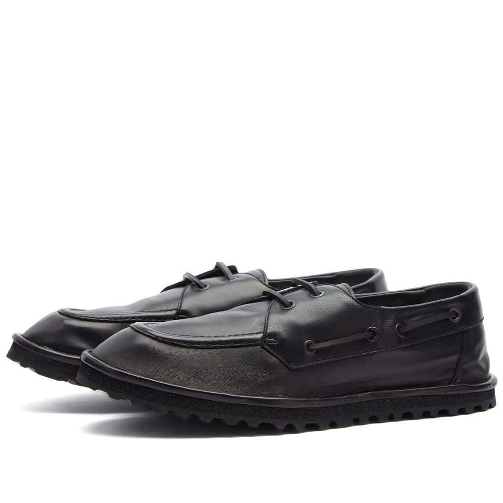 Men's Boat Shoe Black Leather