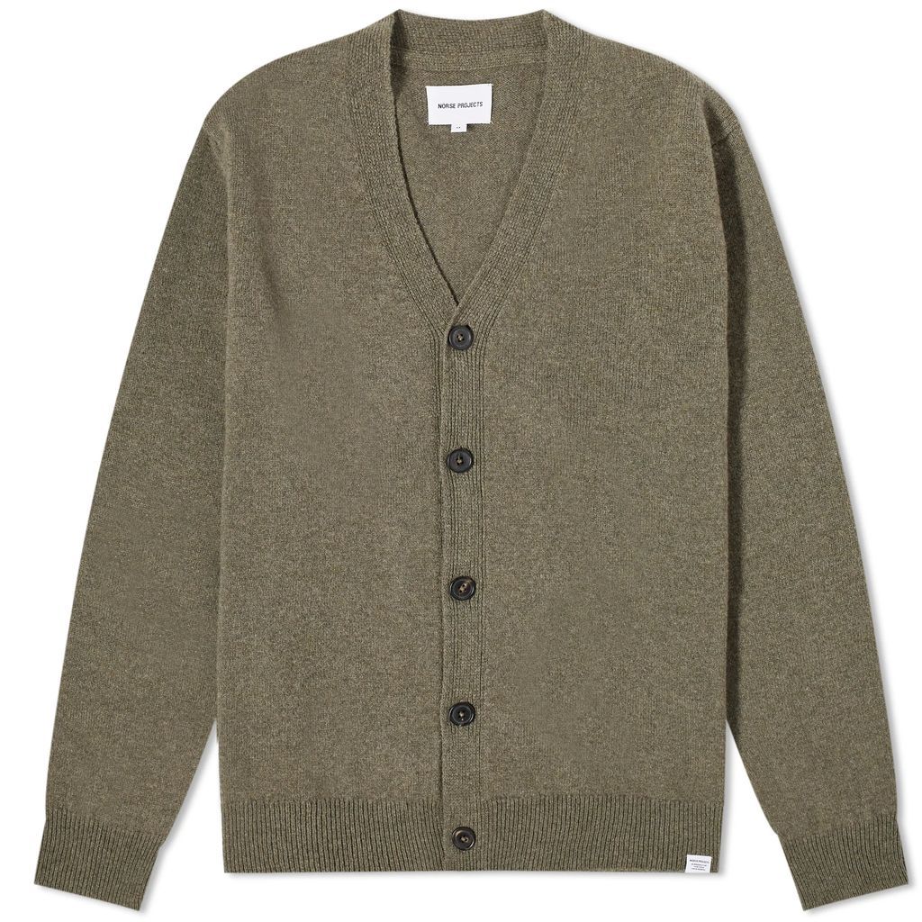 Men's Adam Merino Lambswool Cardigan Ivy Green