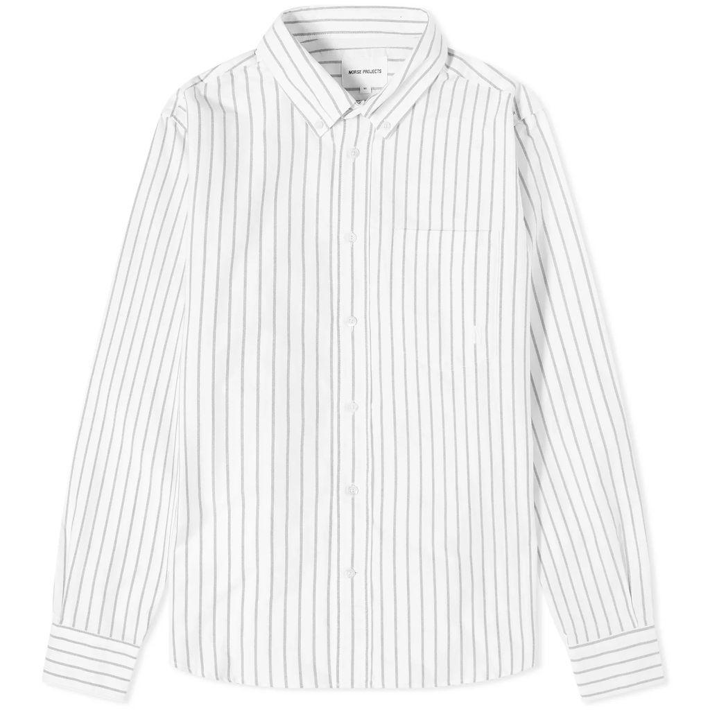 Men's Algot Oxford Monogram Button Down Shirt Spruce Green Stripe