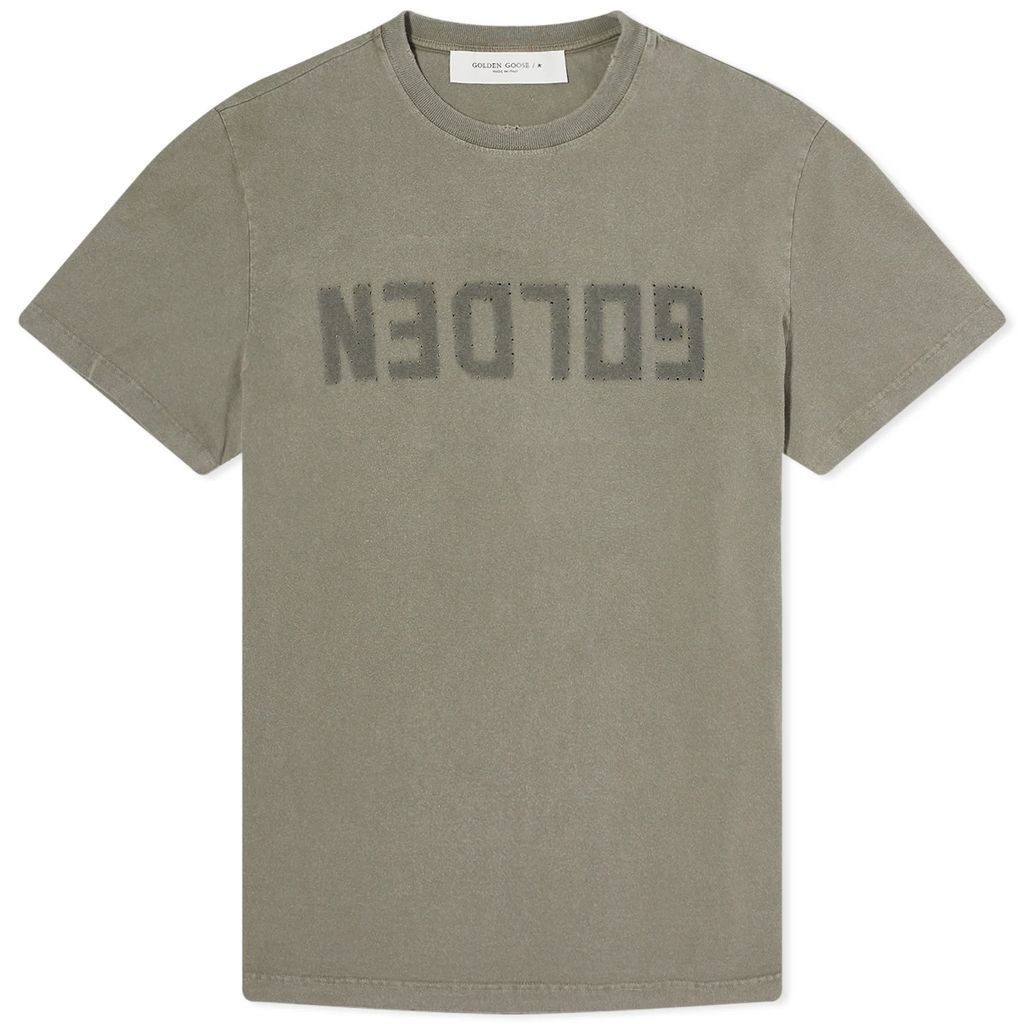 Men's Golden Distressed Logo T-Shirt Dusty Olive