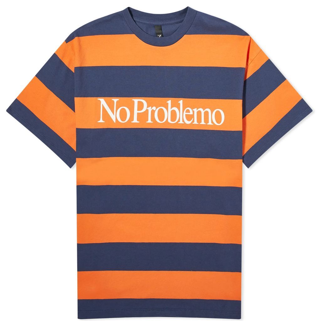 Men's Logo Stripe T-Shirt Navy/Orange