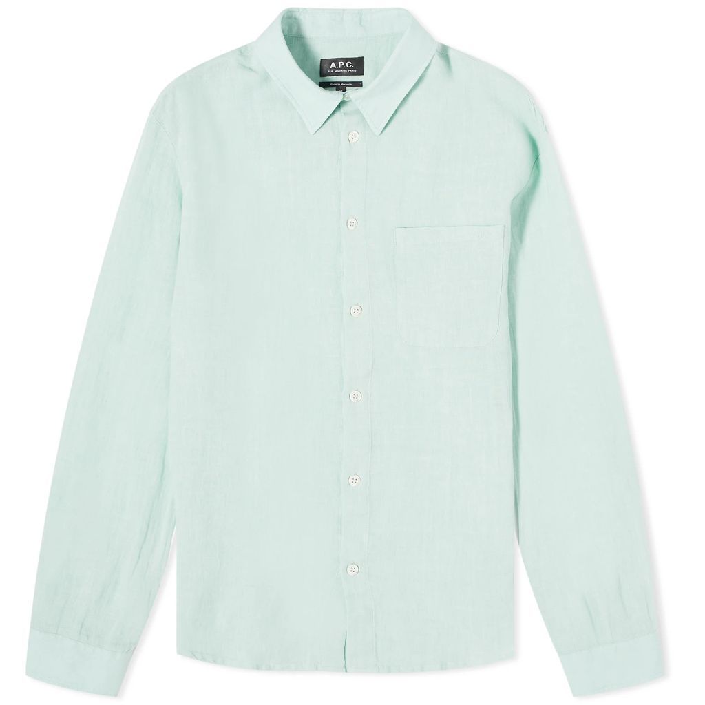 Men's Cassel Linen Shirt Pale Green
